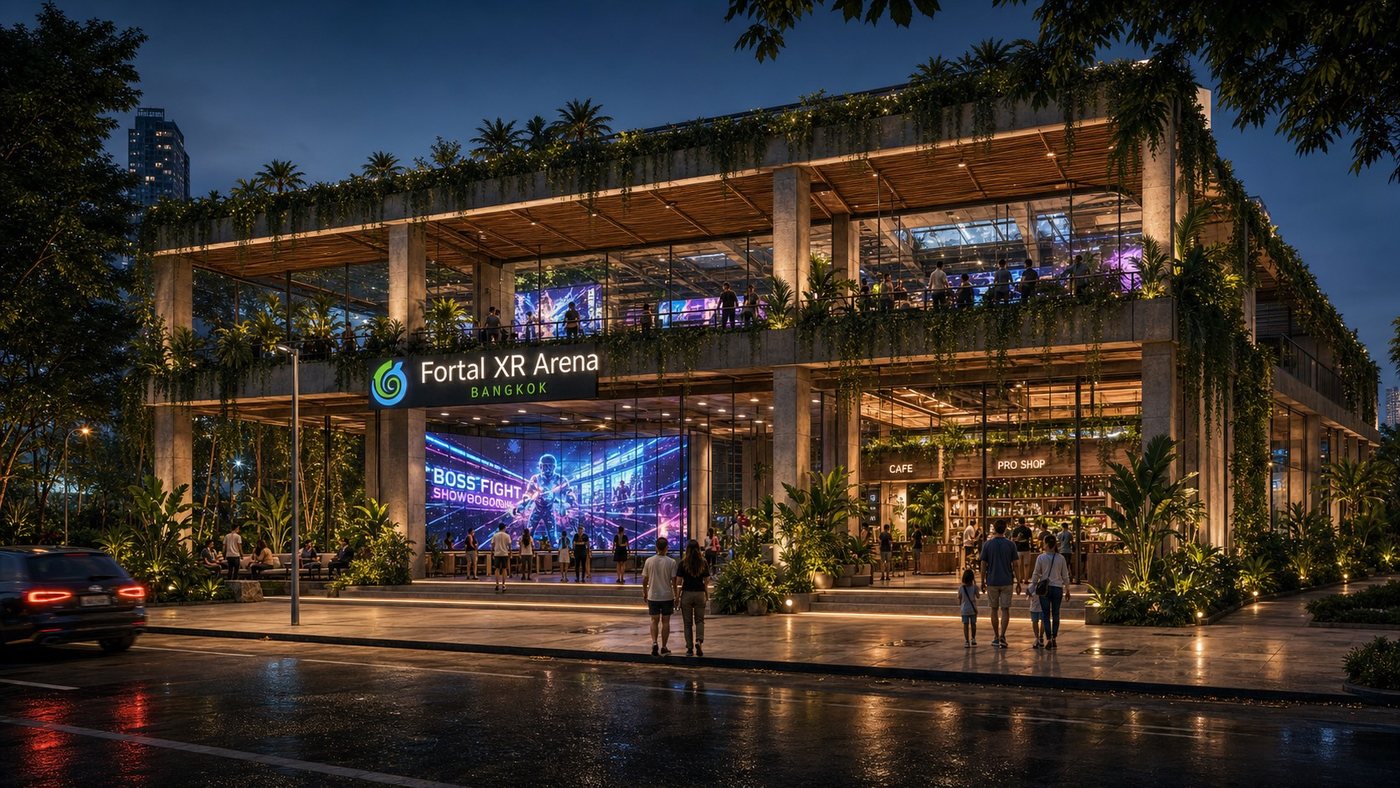 Street facade at night